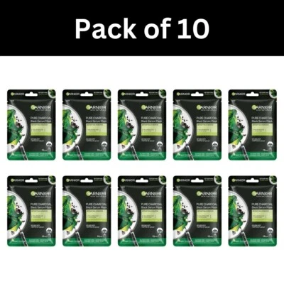 Garnier Skin Naturals Pure Charcoal Black Serum Face Mask For Hydrating Skin 28g - Image 1 of 4