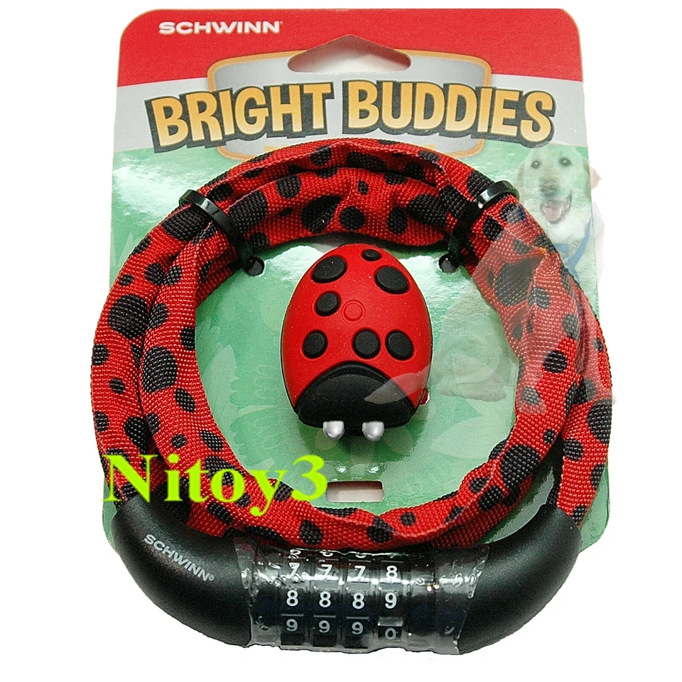 Schwinn Bright Buddies Bike Cable Lock and LED Light Set-Cable: 36"x6mm - Image 1 of 1