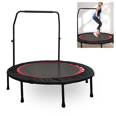 Mini Trampolín Fitness 48" para Niños Adultos Ejercicio Rebotador con Manillar Foto 1 de 4