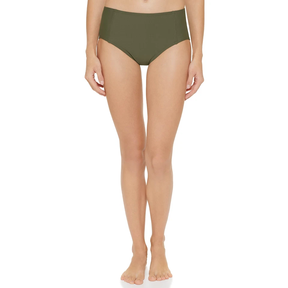 MSRP $58 Dkny Seamed High-Waist Bikini Bottom Moss Green Size Medium - Image 1 of 1