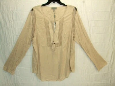 Camisa Pullover Joseph A. Caqui Manga Larga Con Encaje Mujer X-Grande ~ Nueva Con Etiquetas~ j Foto 1 de 4