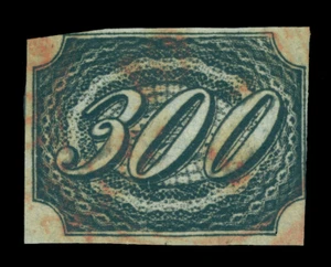 BRAZIL 1844 INCLINADOS  300reis black  Scott # 12 used - about VF- Rare - Picture 1 of 2