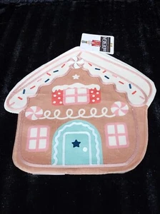 M Design Gingerbread House Shaped Velvet Placemats 4pc Embroidered 15x15 Luxury - Picture 1 of 12
