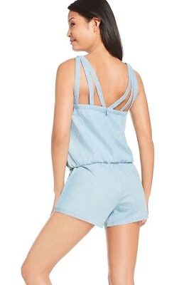 Fabletics Liza Romper Chambray Sleeveless Athleisure Womens XL - Image 1 of 4