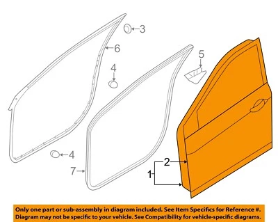 Оригинальные компоненты передней двери HYUNDAI 13-17 Elantra GT — дверной корпус 76003A5000 - Изображение 1 из 2