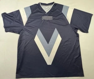 Puma Shirt Mens 2XL XXL Blue Short Sleeve Athleisure T Shirt Spell Out - Picture 1 of 9