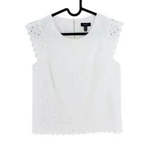 GANT White Broderie Anglaise Crew Neck Blouse Size EU 34 UK 6 US 4 - Picture 1 of 8