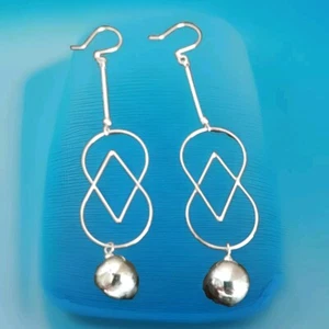 Erick's Sterling Silver Dangle Guitar with Beads Design Earrings Taxco.925 - Picture 1 of 7