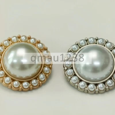 6PCS METAL SHANK BUTTONS PEARL 15MM-25MM CLOTHING COAT BAG SEWING CRAFT DIY - Image 1 of 4