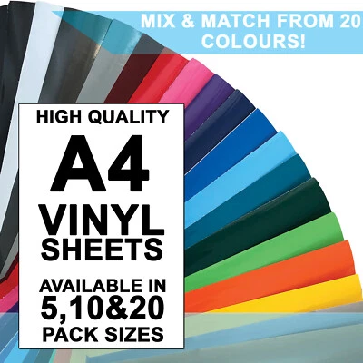 A4 Gloss Vinyl Self Adhesive Craft Sheets For Silhouette Portrait Cameo Cricut
