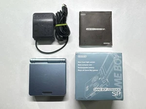 Nintendo Game Boy Advance SP Pearl Blue Console Box Manual Charger - Picture 1 of 10