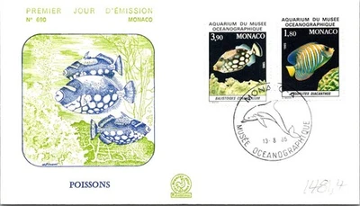 Monaco SC# 1481-4 FDC 1985 Fishes - A03001 - Image 1 of 2