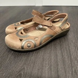 Neu ohne Etikett Größe 37 braune Leder Mary Jane Schuhe bequem Boho - Bild 1 von 10