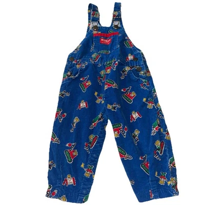 De Colección OshKosh B'Gosh Vesbak "Ratones en el Trabajo" Azul Pana Bebé Mono (24M) EE. UU. Foto 1 de 4