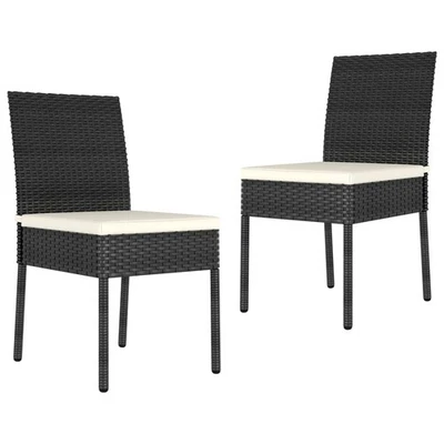Rattan Gartensessel Polyrattan Stuhl Gartenstuhl 2er Set Grau/Beige/Braun/Schwar - Bild 1 von 4