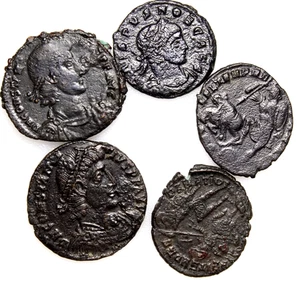 Group Lot of 5 Ancient Roman Coins Ready for Collecting Mixed Emperors (27) - Picture 1 of 3