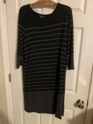 XL/EG HILARY RADLEY Vestido a Rayas, Negro 60% Modal Super Suave Foto 1 de 4