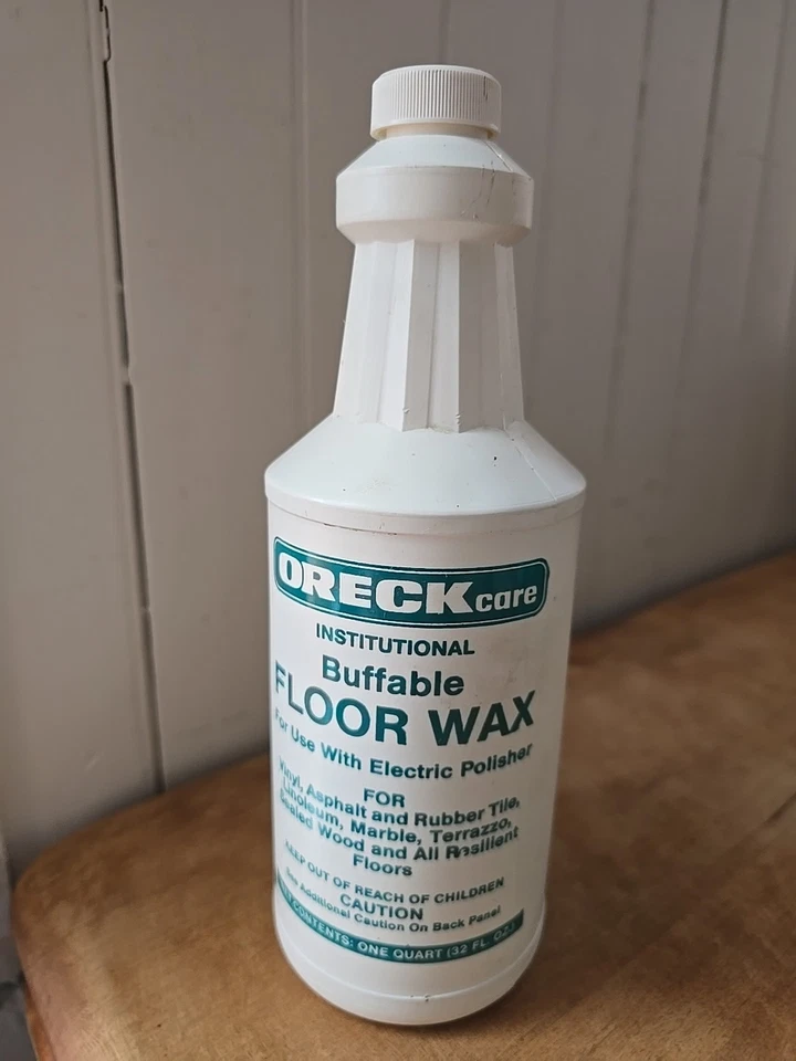 Cera de piso comercial vintage Oreck 32 fl. Oz. Botella completamente abierta  Foto 1 de 4