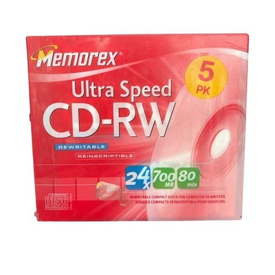 Memorex Ultra Speed CD-RW Discs 700MB 24x 5 Pack Spindle - Image 1 of 3