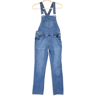 Levis Overalls Youth Size 14 Blue Denim Adjustable Straps Straight Leg Jeans - Image 1 of 4