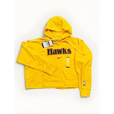 Nike Atlanta Hawks City Edition Essential Logo Cropped Hoodie Women Large - Image 1 of 4