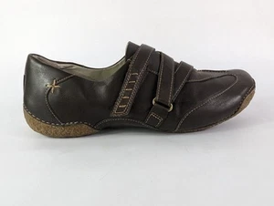 Clarks Brown Leather Riptape Fastening Flat Shoes UK 5.5 D - Picture 1 of 6