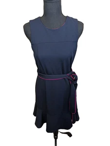 Mini Vestido Eliza J Azul Marino Rosa Cinturón Contraste Clásico Negocios Informal Talla 4 - Imagen 1 de 13