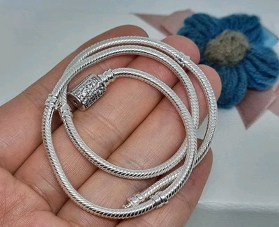 NUEVO EN CAJA Genuino Pandora Doble Envoltura Cierre de Barril Serpiente Cadena Pulsera 38cm 💕  Foto 1 de 4