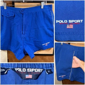 Vtg  90s Preppy XL Polo Ralph Lauren Shorty Shorts Sailing Rare Sport Menendez - Picture 1 of 14