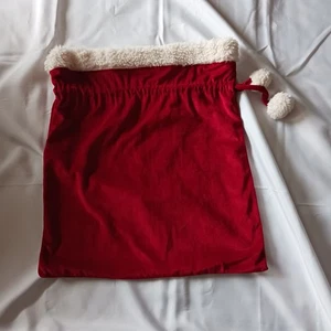 Weihnachten Samtbeutel Kordelzug, Plüsch Nikolaus Sack Weihnachten 22x21 - Bild 1 von 4