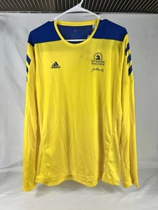 BOSTON MARATHON  Mens 125th Anniversary Adidas  Running Shirt Size M - Picture 1 of 10