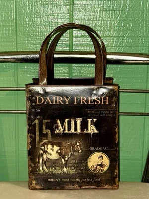 Contenedor de metal estilo vintage - Soporte decorativo rústico para granja Foto 1 de 4