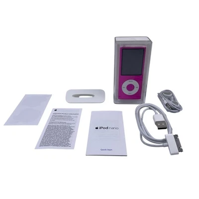Apple iPod Nano 4-го поколения розовый (8 GB) с коробкой аксессуары, разрядка аккумулятора - Изображение 1 из 4