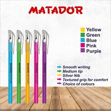 12 PACK | MATADOR PIN POINT BALLPOINT GEL INK BLACK, BLUE AND RED INK -GEL PEN