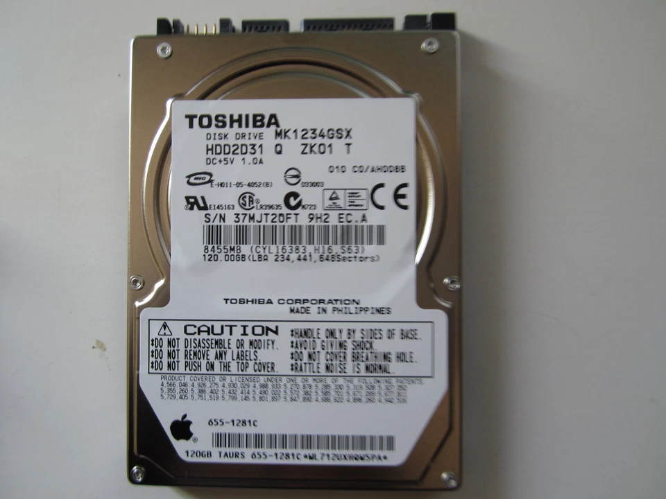 NEW TOSHIBA MK1234GSX (HDD2D31 Q ZK01 T) 010 C0/AH008B 120GB 2.5" SATA HARD DRIV - Image 1 of 1