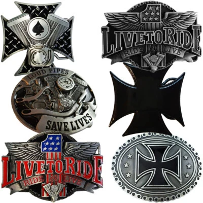 Biker Boucle De Ceinture Moto Chopper Croix De Fer
