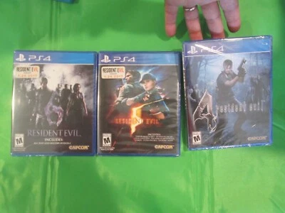 LOT 3 Resident Evil 4 , 5 & 6 PS4 Playstation 4 NEW SEALED BLUE CASE US EDITION - Image 1 of 4