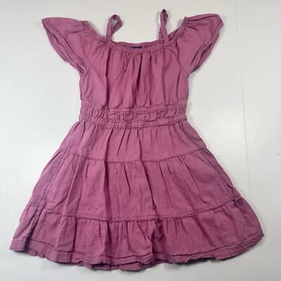 Old Navy Youth Girls Pink Off the Shoulder Tiered Dress Size S 6-7 - Image 1 of 4