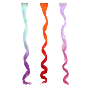 Sophia's - 18" Doll - Set of 3 Curly Clip in Hair Pieces - Aqua/Orange/Lavender - Picture 1 of 4