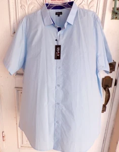 NEW Galaxy by Harvic short sleeve Light Blue Dress Shirt  NWT Men's Size 3XL - Picture 1 of 3