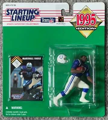 Figura Marshall Faulk 1995 Kenner alineación inicial novato NFL Indianapolis Colts Foto 1 de 4