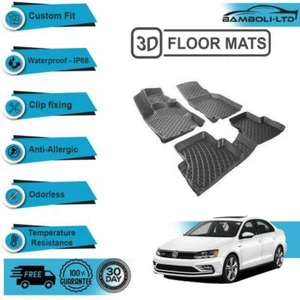 3D Molded Interior Car Floor Mat for Volkswagen Jetta 2011-2019 (Black) - Picture 1 of 7