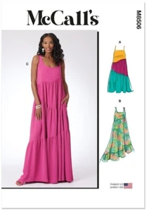 Vestido Solero McCall's M8506 Asimétrico en Niveles Patrón de Costura Misses & Plus Talla 18-26 - Imagen 1 de 9