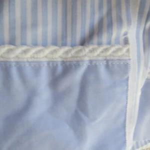 Beach Blue White Stripe Flat Sheet King Cannon Royal Family Supreme Touch Pima - Picture 1 of 9