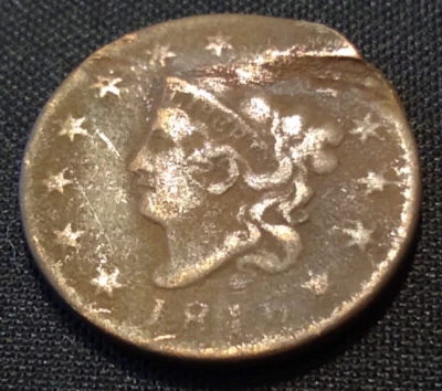 1816 large cent n6 r2 variety matron head vg f dug first year rare type coin - Image 1 of 2