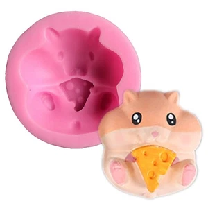 Cute 3D Silicone Hamster Fondant Mould Sugar Craft Icing Chocolate Cake Animal - Picture 1 of 2