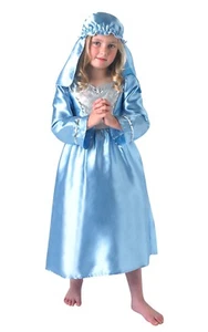 Child DELUXE MARY Nativity Christmas Fancy Dress Costume School Play Girls 3-8yr - Picture 1 of 4