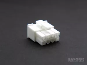PC 8-pin EPS (CPU) / 8-pin Modular Connector Housing Female - WHITE [1pc] - Picture 1 of 2