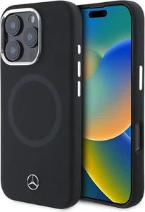 Mercedes Benz Silicone Tonal Logo Case with MagSafe for iPhone 16 Pro Max Black - Picture 1 of 8