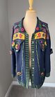 RARE Anthropologie Curio Floral Patchwork Crochet Knit Cardigan Sweater M